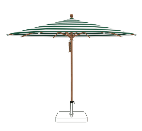 Glatz Parasol PIAZZA rond Cat.5 589 Green Stripe