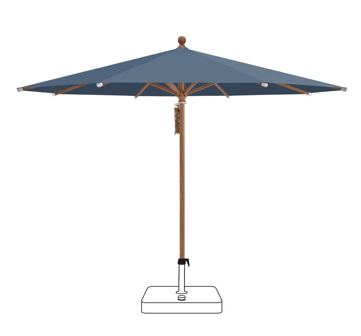 Glatz Parasol PIAZZA rond Cat.5 600 Wave