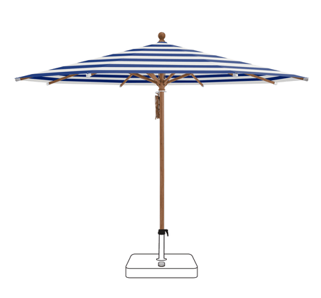 Glatz Parasol PIAZZA rond Cat.5 602 Blue Stripe
