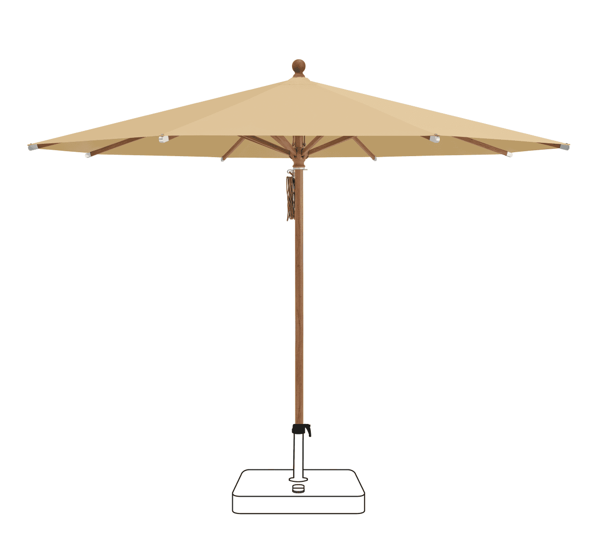 Glatz Parasol PIAZZA rond Cat.5 604 Cereal