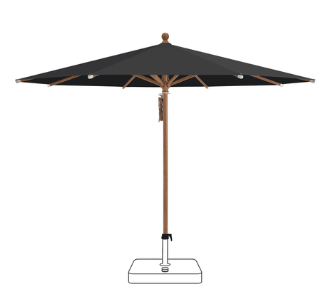 Glatz Parasol PIAZZA rond Cat.5 615 Black