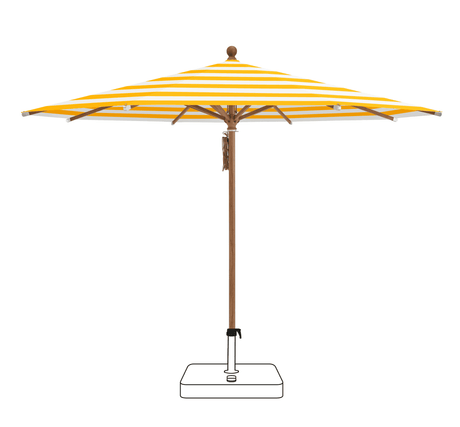 Glatz Parasol PIAZZA rond Cat.5 624 Yellow Stripe