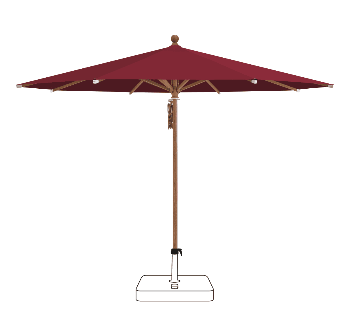 Glatz Parasol PIAZZA rond Cat.5 645 Burgundy
