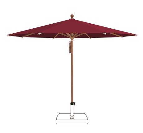 Glatz Parasol PIAZZA rond Cat.5 645 Burgundy