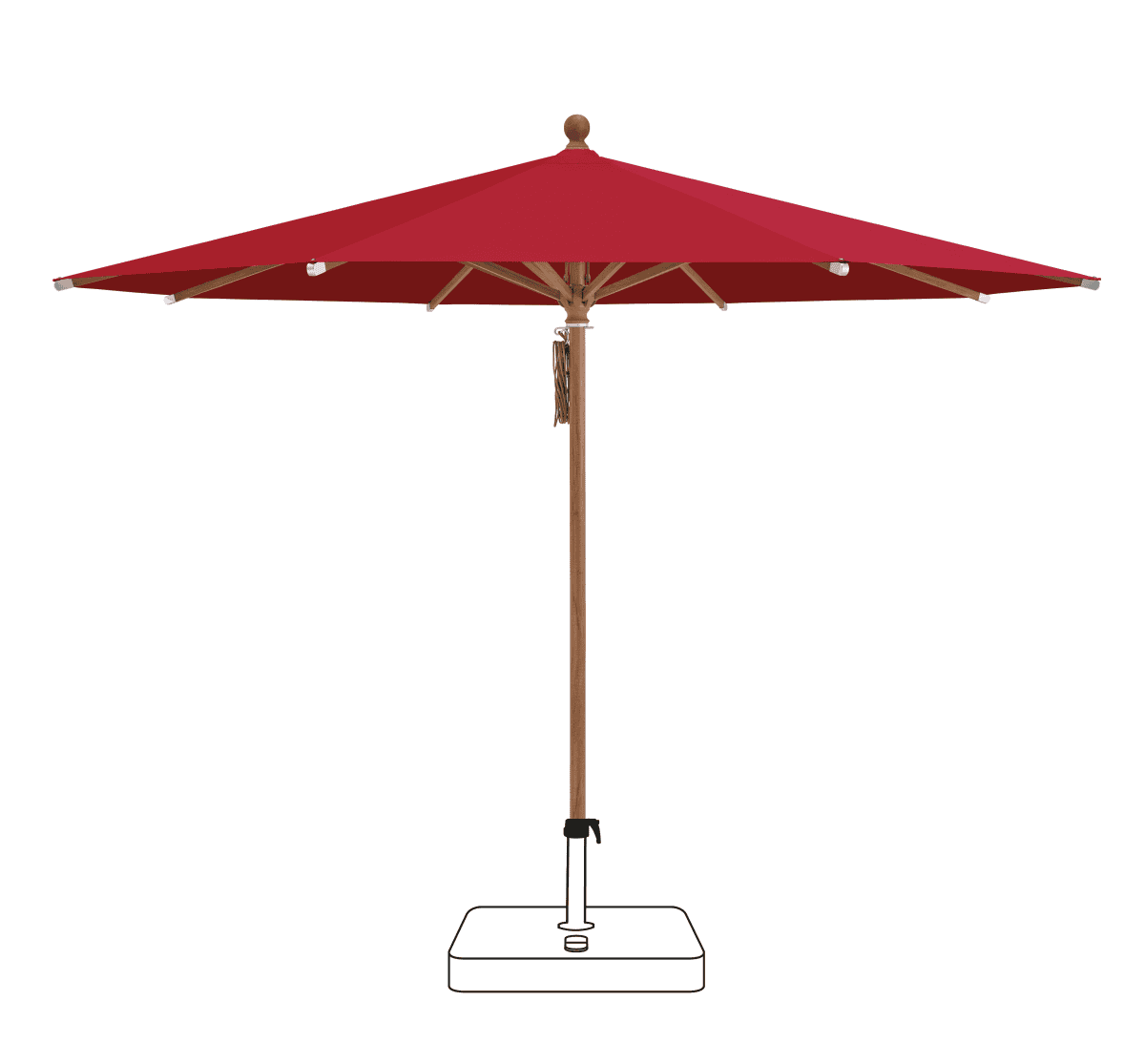 Glatz Parasol PIAZZA rond Cat.5 646 Rubino