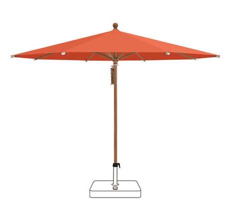 Glatz Parasol PIAZZA rond Cat.5 660 Papaya