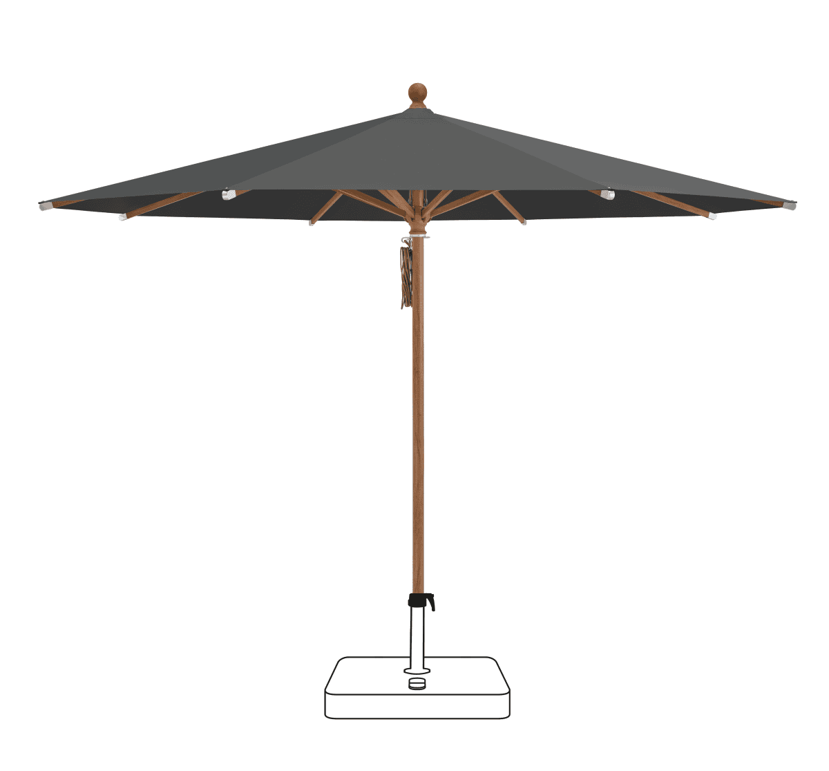 Glatz Parasol PIAZZA rond Cat.5 669 Carbone