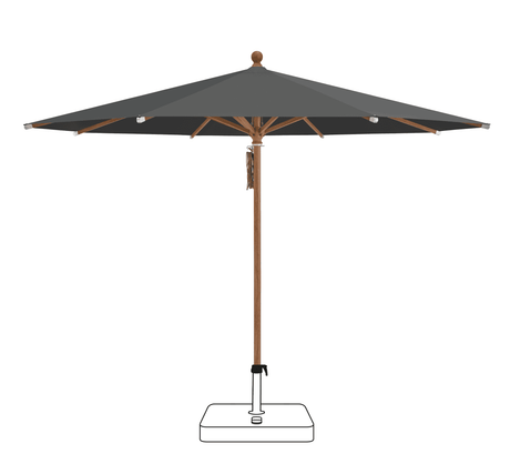 Glatz Parasol PIAZZA rond Cat.5 669 Carbone