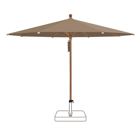 Glatz Parasol PIAZZA rond Cat.5 805 Walnut