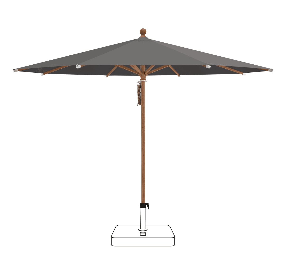 Glatz Parasol PIAZZA rond Cat.5 807 Lava