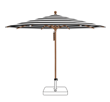 Glatz Parasol PIAZZA rond Cat.5 810 Black Stripe