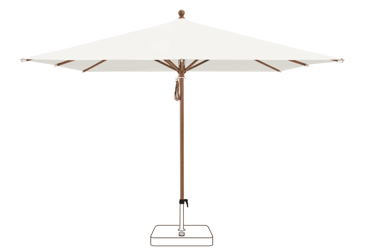 Glatz Parasol PIAZZA carre Qualite 4 404 White