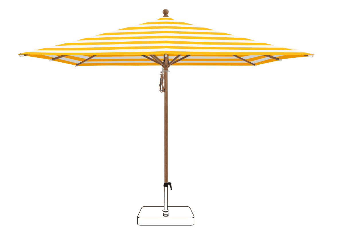 Glatz Parasol PIAZZA carre Cat.5 624 Yellow Stripe