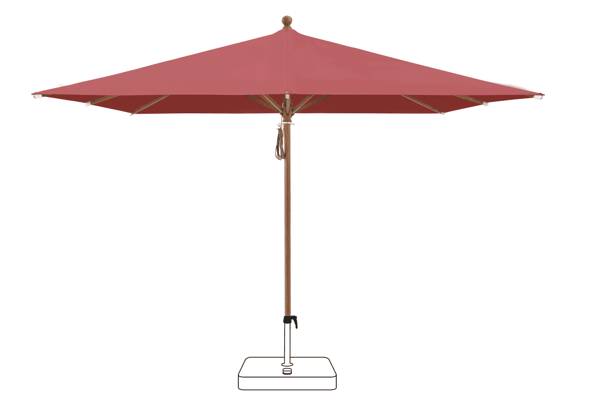 Glatz Parasol PIAZZA carre Cat.5 637 Cherry