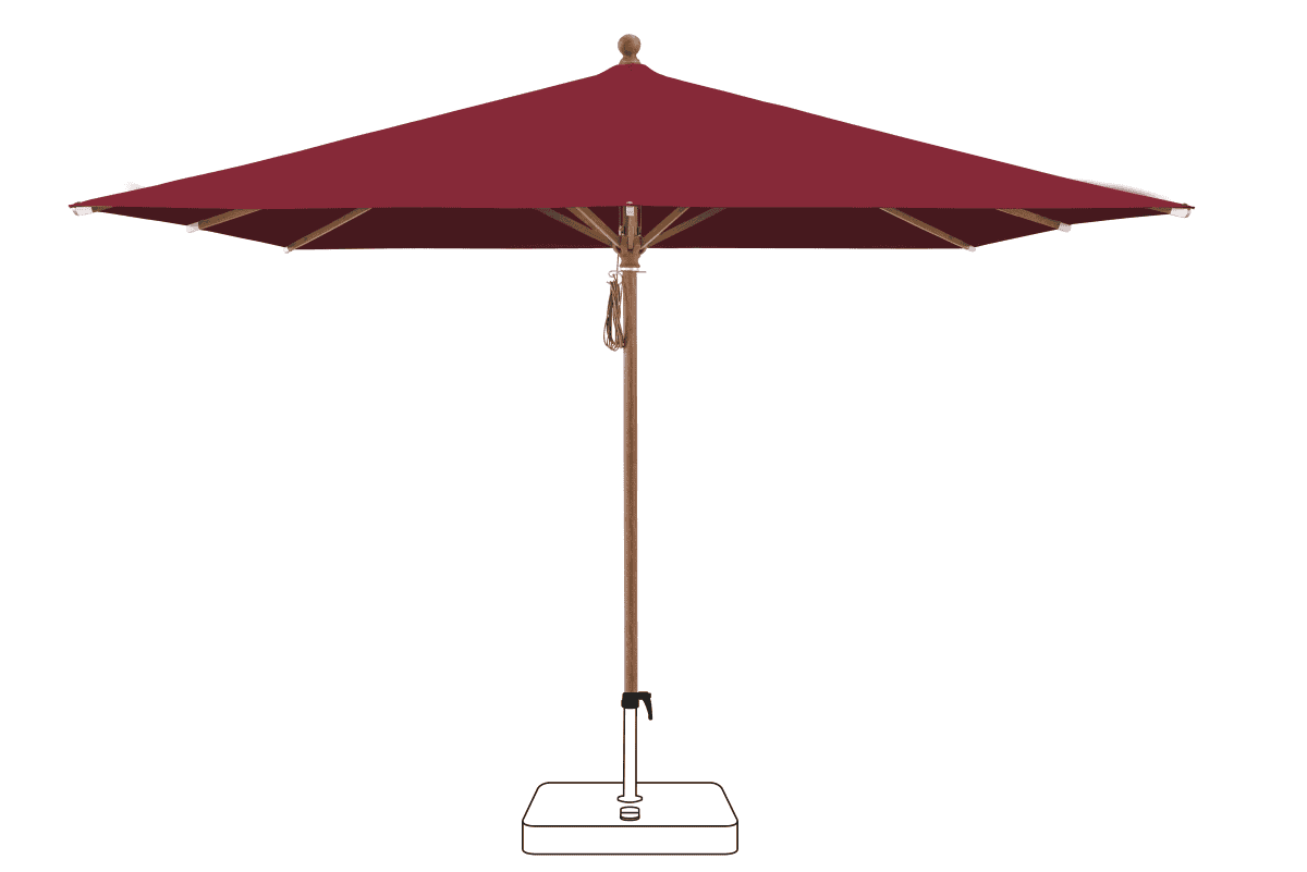 Glatz Parasol PIAZZA carre Cat.5 645 Burgundy