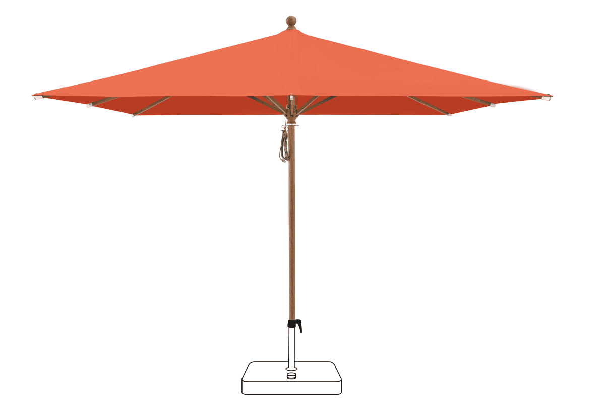 Glatz Parasol PIAZZA carre Cat.5 660 Papaya