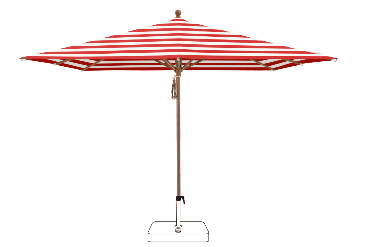 Glatz Parasol PIAZZA carre Cat.5 800 Red Stripe