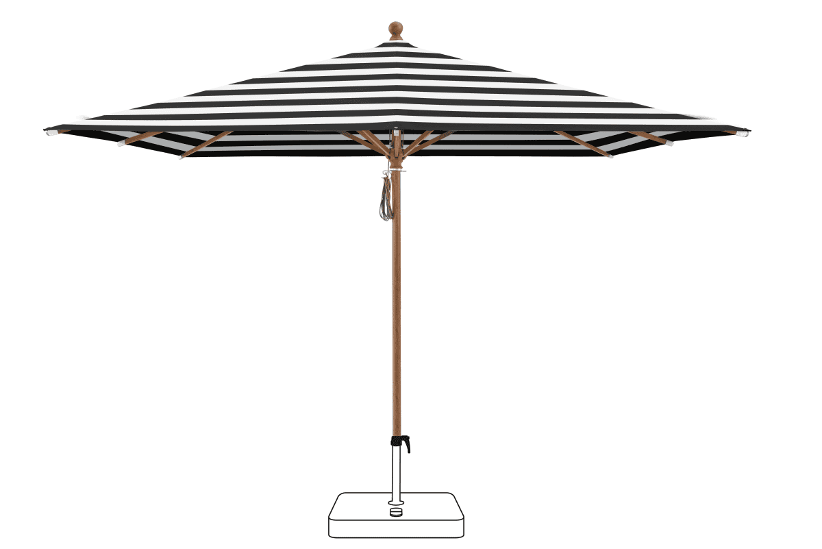 Glatz Parasol PIAZZA carre Cat.5 810 Black Stripe