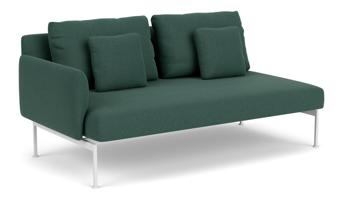 Barlow Tyrie Layout Deep Seating Double Seat - One Arm - avec coussins Armature Arctic White Natte Ivy 10232