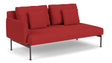 Barlow Tyrie Layout Deep Seating Double Seat - One Arm - avec coussins Armature Forge Grey Paris Red 3728