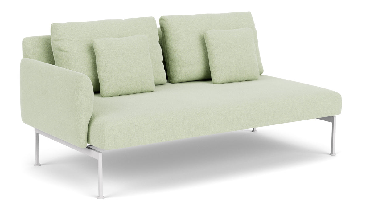 Barlow Tyrie Layout Deep Seating Double Seat - One Arm - avec coussins Armature Arctic White Mint 3967