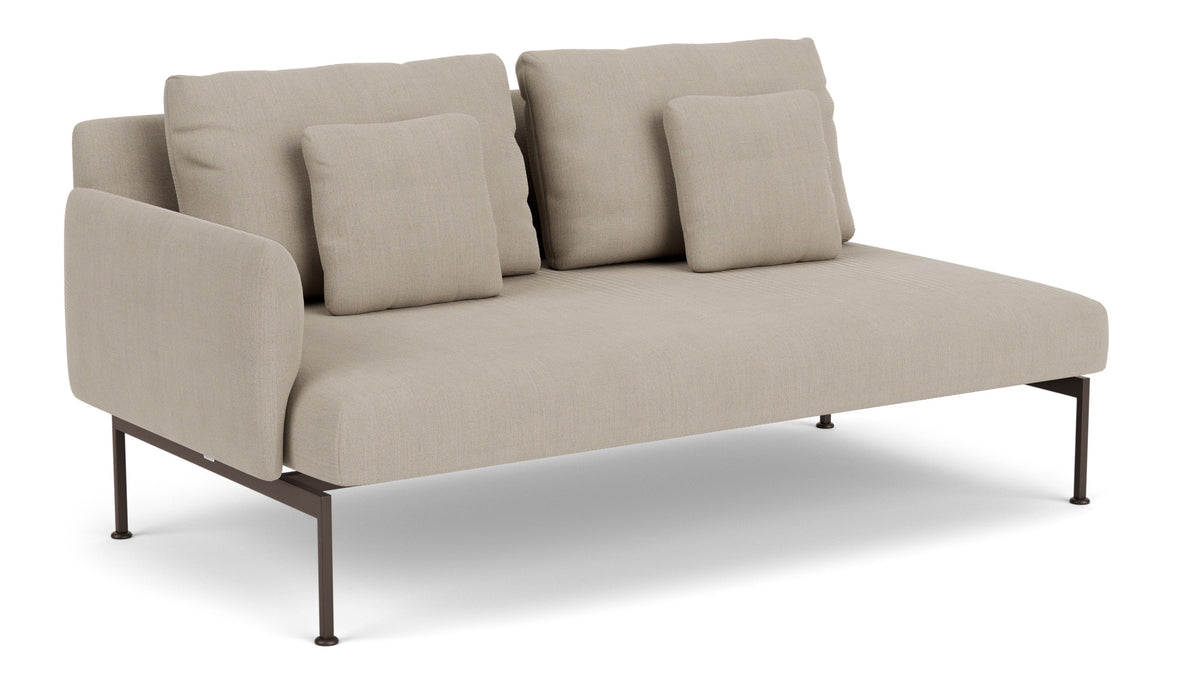 Barlow Tyrie Layout Deep Seating Double Seat - One Arm - avec coussins Armature Forge Grey Stone 3988