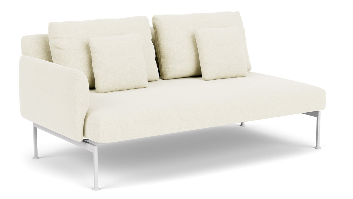 Barlow Tyrie Layout Deep Seating Double Seat - One Arm - avec coussins Armature Arctic White Natural 5404