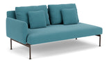 Barlow Tyrie Layout Deep Seating Double Seat - One Arm - avec coussins Armature Forge Grey Adriatic Blue 3941