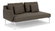 Barlow Tyrie Layout Deep Seating Double Seat - One Arm - avec coussins Armature Arctic White Dark Taupe 10059