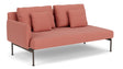 Barlow Tyrie Layout Deep Seating Double Seat - One Arm - avec coussins Armature Forge Grey Natte Flamingo 10234