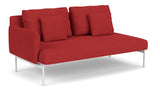 Barlow Tyrie Layout Deep Seating Double Seat - One Arm - avec coussins Armature Arctic White Paris Red 3728