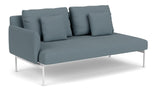 Barlow Tyrie Layout Deep Seating Double Seat - One Arm - avec coussins Armature Arctic White Carbon Sky 10064