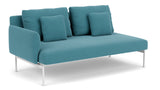 Barlow Tyrie Layout Deep Seating Double Seat - One Arm - avec coussins Armature Arctic White Adriatic Blue 3941