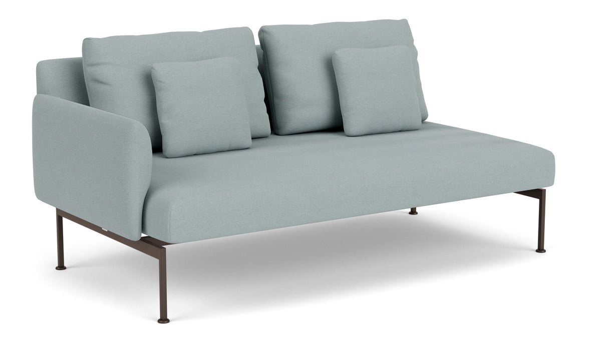 Barlow Tyrie Layout Deep Seating Double Seat - One Arm - avec coussins Armature Forge Grey Frosty Chine 10025
