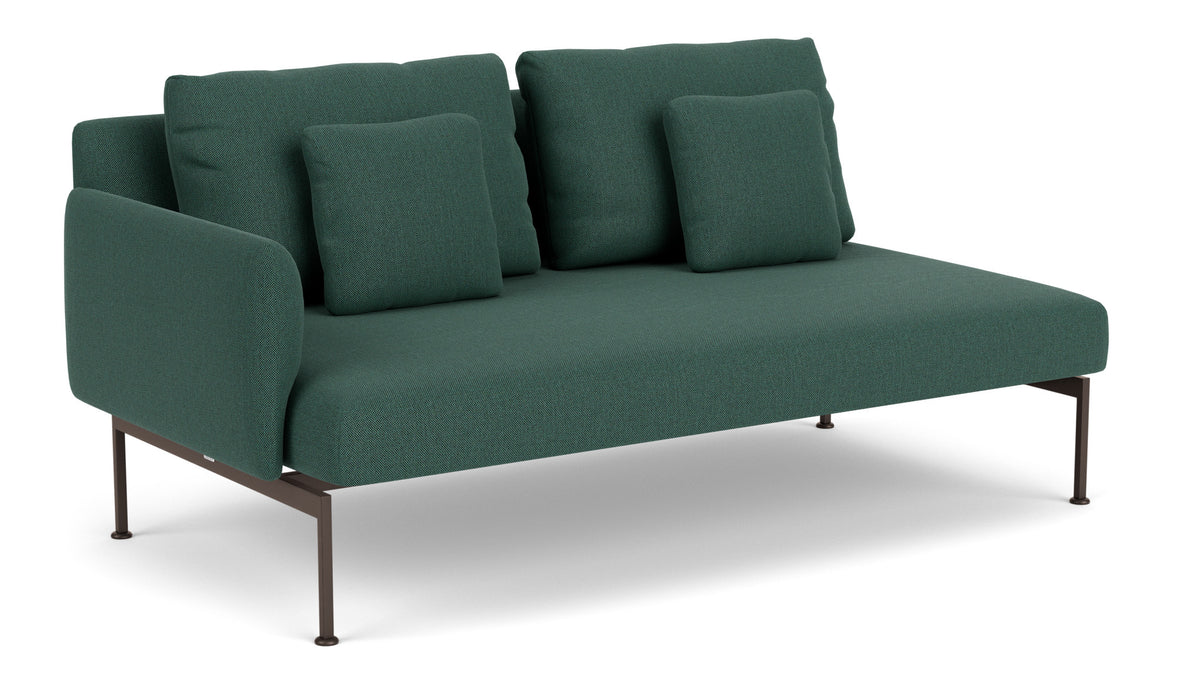 Barlow Tyrie Layout Deep Seating Double Seat - One Arm - avec coussins Armature Forge Grey Natte Ivy 10232