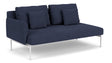 Barlow Tyrie Layout Deep Seating Double Seat - One Arm - avec coussins Armature Arctic White Indigo 18017
