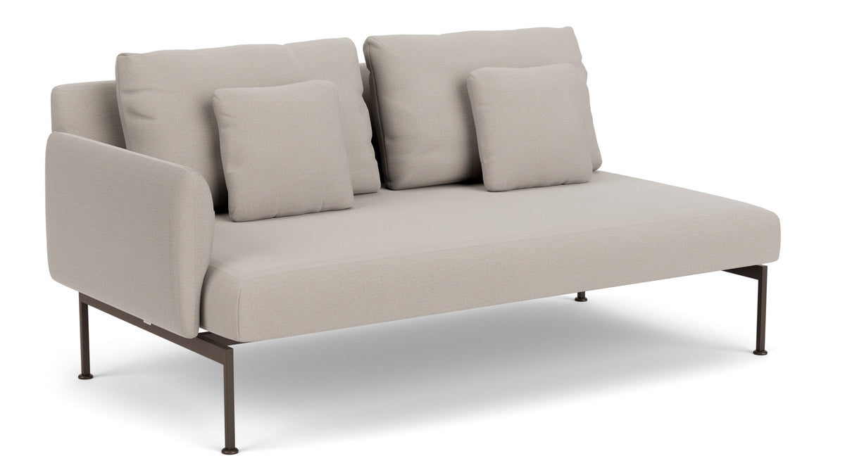 Barlow Tyrie Layout Deep Seating Double Seat - One Arm - avec coussins Armature Forge Grey Chalk 10152