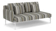 Barlow Tyrie Layout Deep Seating Double Seat - One Arm - avec coussins Armature Arctic White Quadri Grey 3778