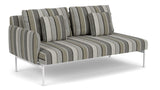 Barlow Tyrie Layout Deep Seating Double Seat - One Arm - avec coussins Armature Arctic White Quadri Grey 3778