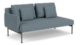 Barlow Tyrie Layout Deep Seating Double Seat - One Arm - avec coussins Armature Forge Grey Carbon Sky 10064