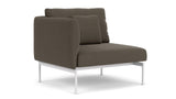 Barlow Tyrie Layout Deep Seating Single Seat - One High Arm - avec coussins Armature Arctic White Dark Taupe 10059