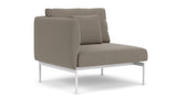 Barlow Tyrie Layout Deep Seating Single Seat - One High Arm - avec coussins Armature Arctic White Carbon Beige 10065