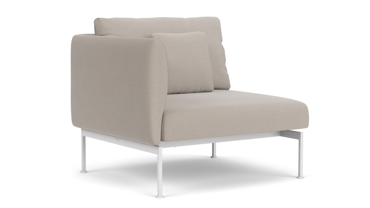 Barlow Tyrie Layout Deep Seating Single Seat - One High Arm - avec coussins Armature Arctic White Chalk 10152