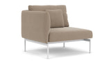 Barlow Tyrie Layout Deep Seating Single Seat - One High Arm - avec coussins Armature Arctic White Taupe 3729
