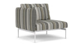 Barlow Tyrie Layout Deep Seating Single Seat - One High Arm - avec coussins Armature Arctic White Quadri Grey 3778