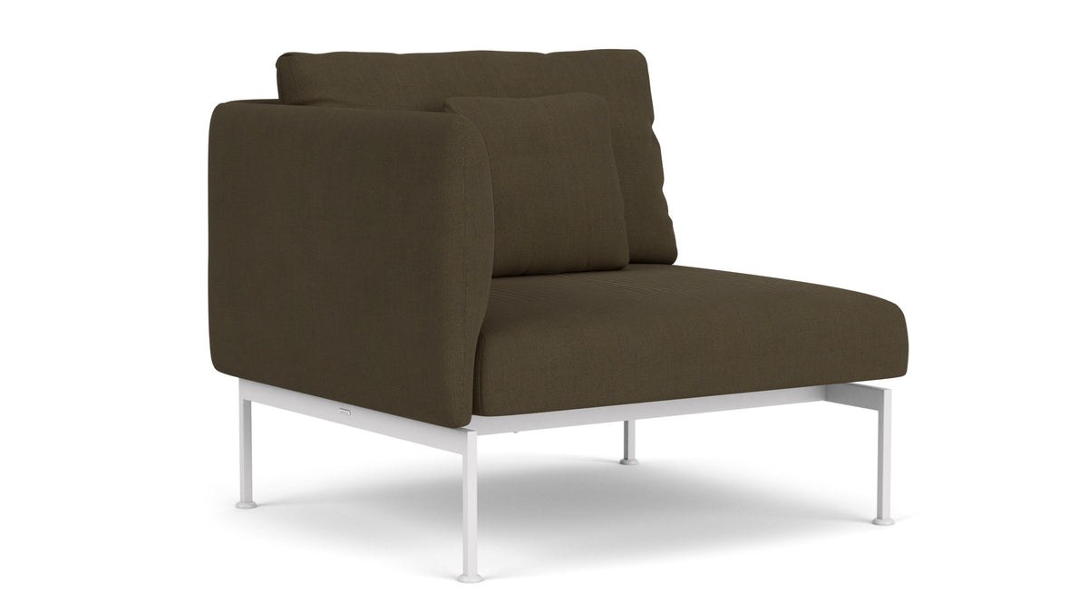 Barlow Tyrie Layout Deep Seating Single Seat - One High Arm - avec coussins Armature Arctic White Charcoal 3705