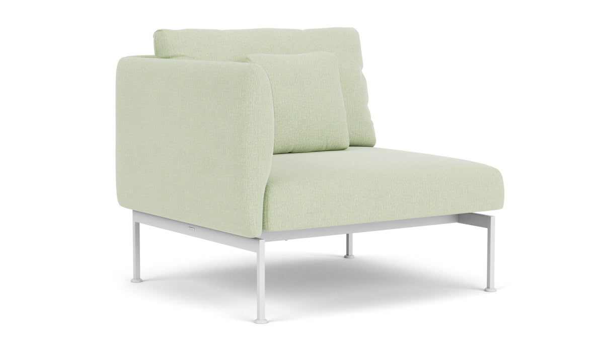 Barlow Tyrie Layout Deep Seating Single Seat - One High Arm - avec coussins Armature Arctic White Mint 3967