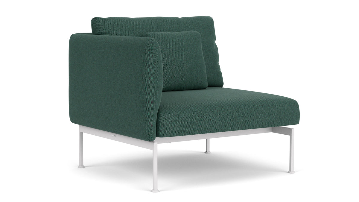 Barlow Tyrie Layout Deep Seating Single Seat - One High Arm - avec coussins Armature Arctic White Natte Ivy 10232