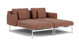 Barlow Tyrie Layout Deep Seating Double Chaise - Double seats et single backs + single low arms - avec coussins Armature Arctic White Heritage Rust 18021