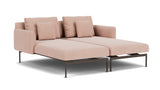 Barlow Tyrie Layout Deep Seating Double Chaise - Double seats et single backs + single low arms - avec coussins Armature Forge Grey Blush 3965